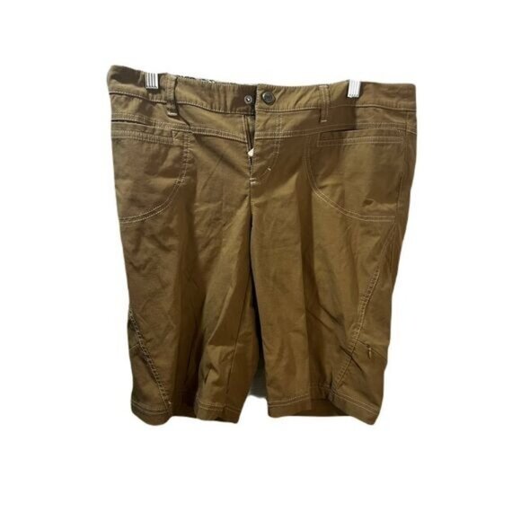 NEW Athleta Trekkie Bermuda Shorts Tan Size‎ 8 - Picture 1 of 9